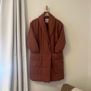 Oversized Madewell size medium Dumont quilted coral jacket / coat
